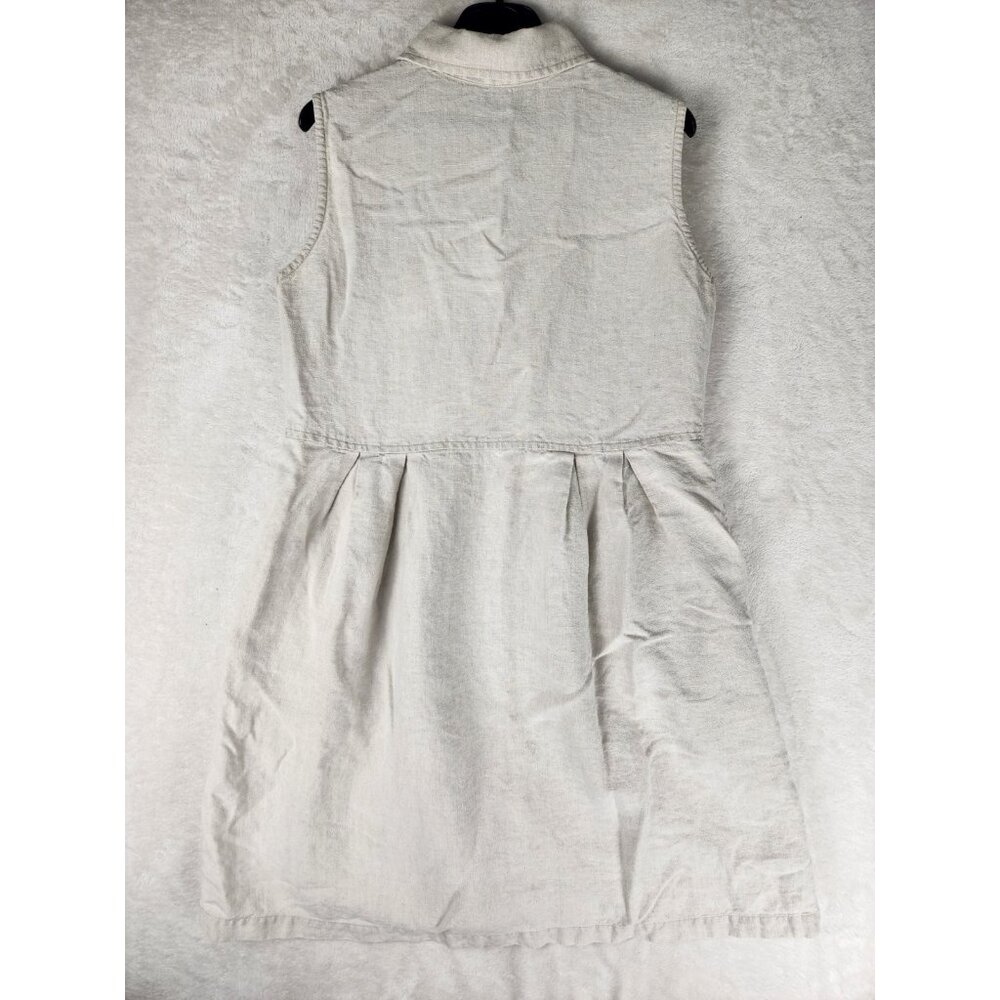 Eddie Bauer Linen Jumper Dress Size Medium Beige Vintage Prairie Cottagecore‎ - Picture 4 of 12